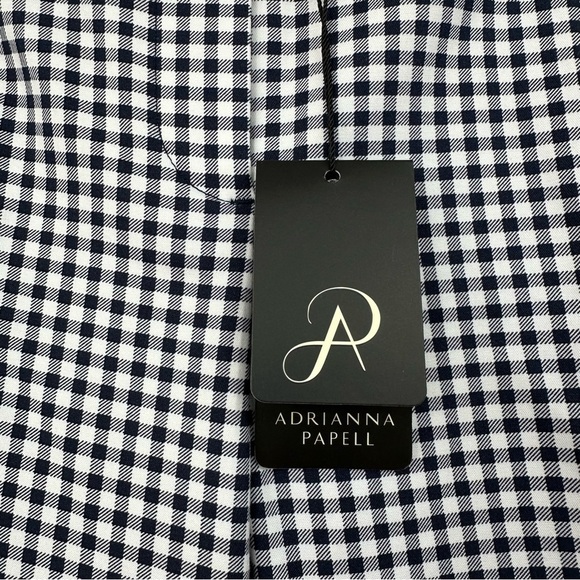 Adrianna Papell Kate Fit Printed Capri Pants, Gingham, Black White, size 8 - Picture 9 of 9